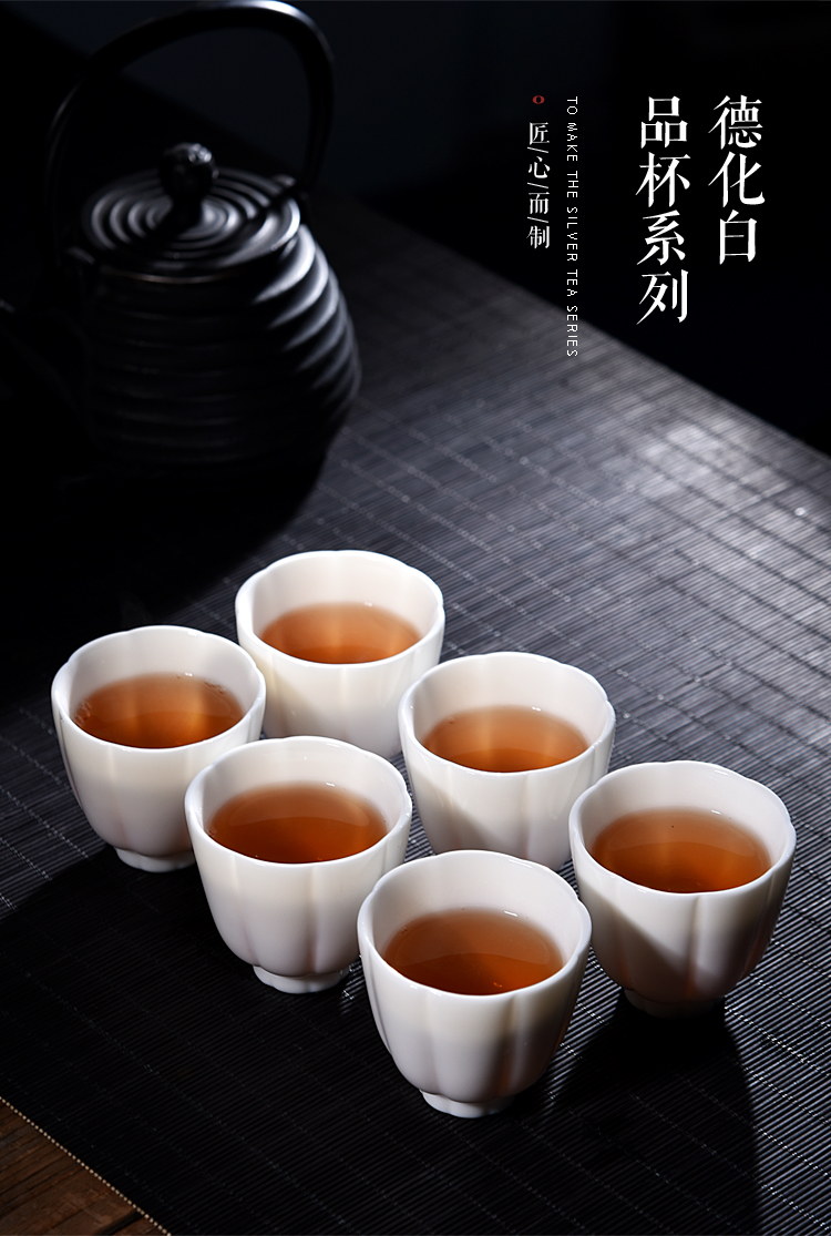 Ancient sheng up new white jade kaolin suet single cup cup more light ceramic cup sample tea cup kung fu master