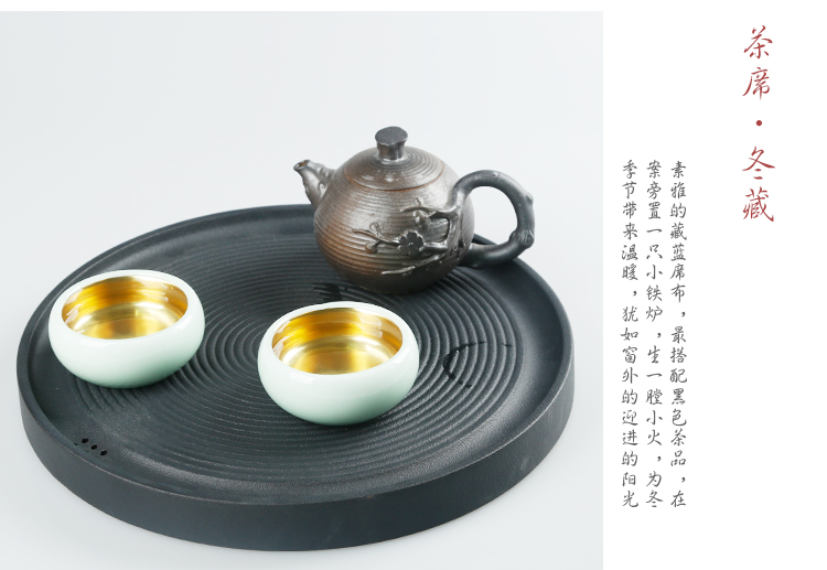 Ancient sheng up new hand - made cup 99 silver ceramics sample tea cup kung fu tea cup tasted silver gilding master cup celadon