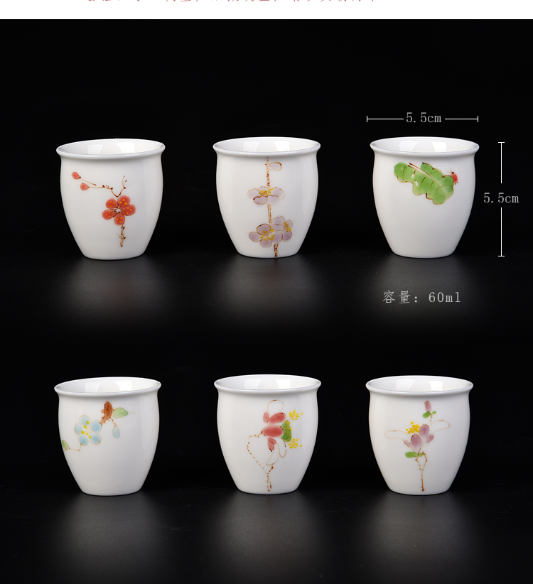 Ancient sheng up new gift boxes, hand - made bucket pastel color glass of jingdezhen ceramic master kung fu tea bowl