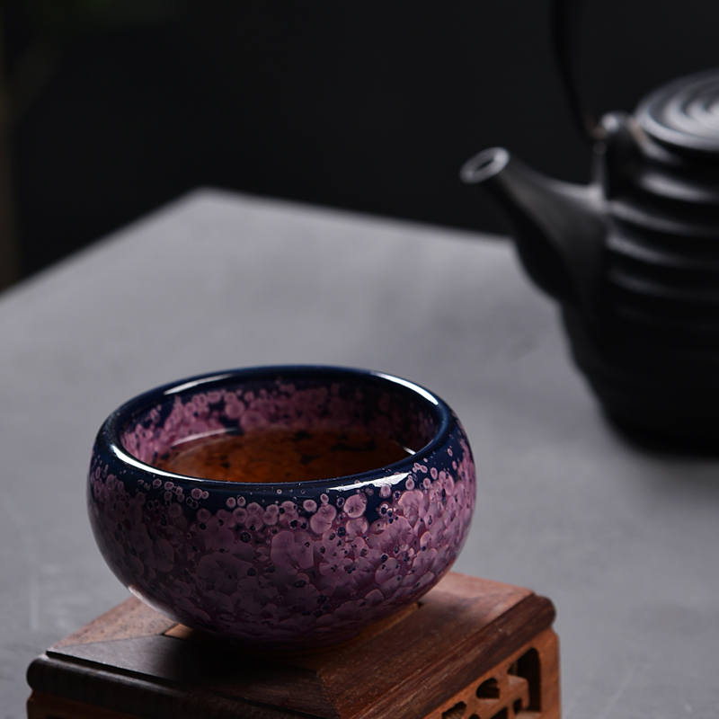 The ancient ocean 's new sheng up up built light ceramic masters cup single CPU personal irises kung fu tea cups