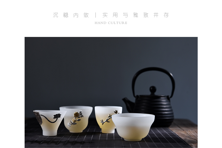 Ancient sheng up new gourd white porcelain Mosaic jade inlaid with silver coloured glaze ceramic whitebait cup sample tea cup master CPU