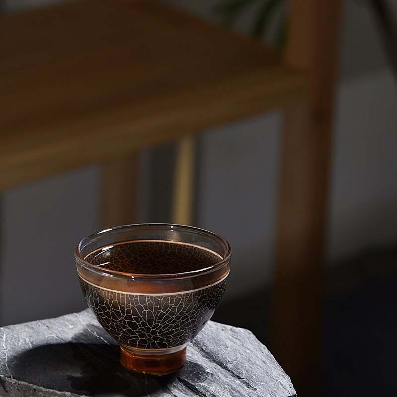 Ancient ceramic kung fu sheng up new silver mine loader silver fission glass cup sample tea cup host a cup of tea light cup
