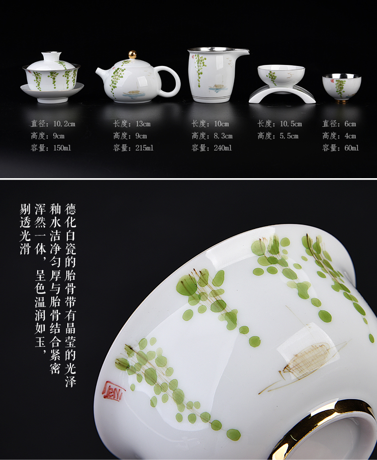 The ancient sheng jade blue and white safflower ceramic up new hand - made porcelain coppering. As silver suit household fair sample tea cup tea cup