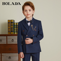  Boys suit dress suit Childrens suit British style big boy host catwalk performance piano performance suit Autumn