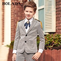  bolada boys suit dress suit Childrens suit British style flower girl host table catwalk piano performance suit