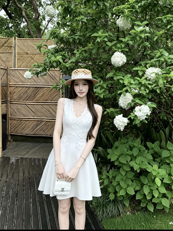 Hotdog Is Very Spicy【Long Island Jasmine】Exquisite Style Dress for Women with a High-End Feel and Elegant Tank Top Dress
