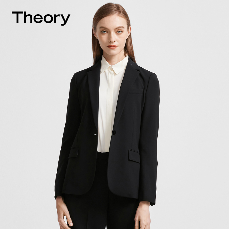 Classic Continuation] Theory Women's Triple Vinegar Ester Blend Straight Cylinder Boyfriend Wind Suit L0109103