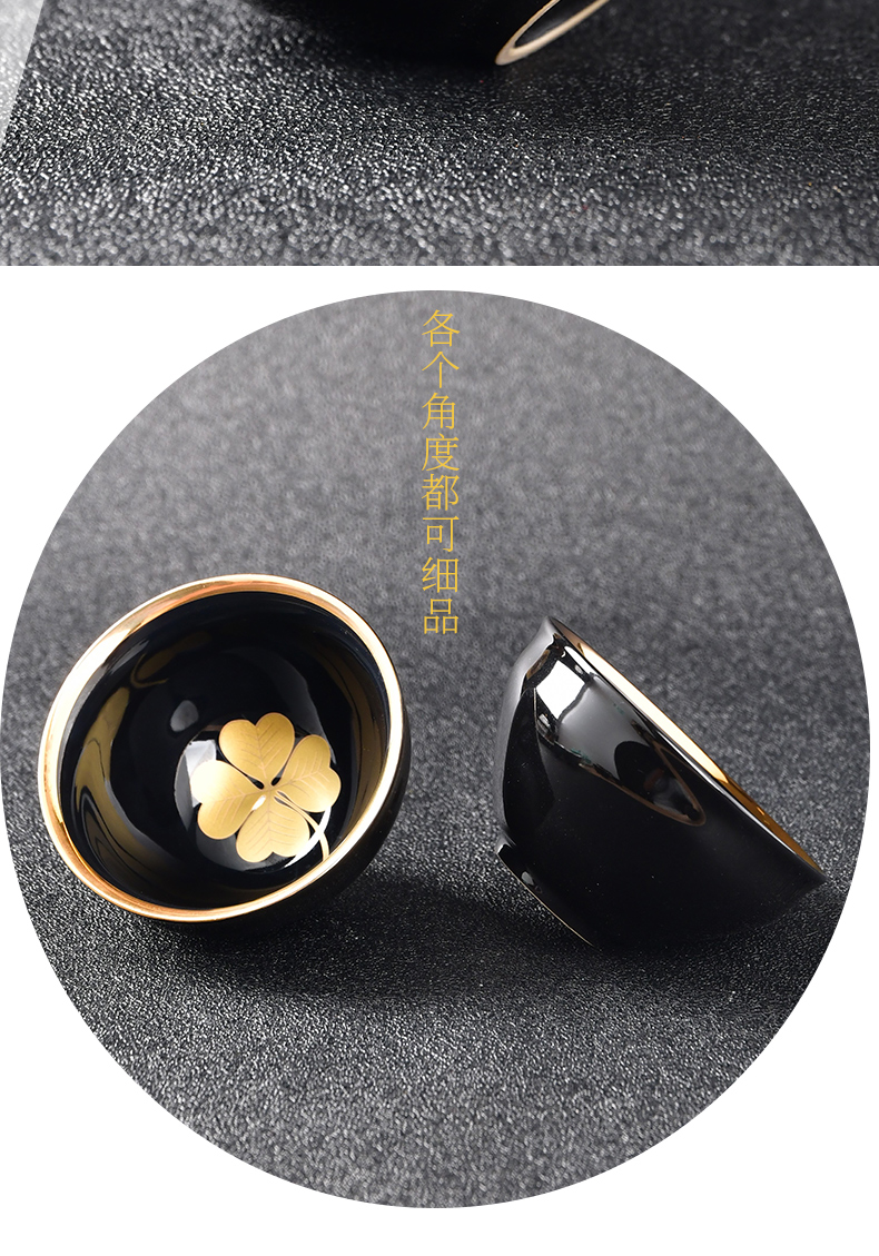 Tasted silver gilding small tea cups ceramic up kung fu masters cup hat to tea cup, a single sample tea cup bowl is light