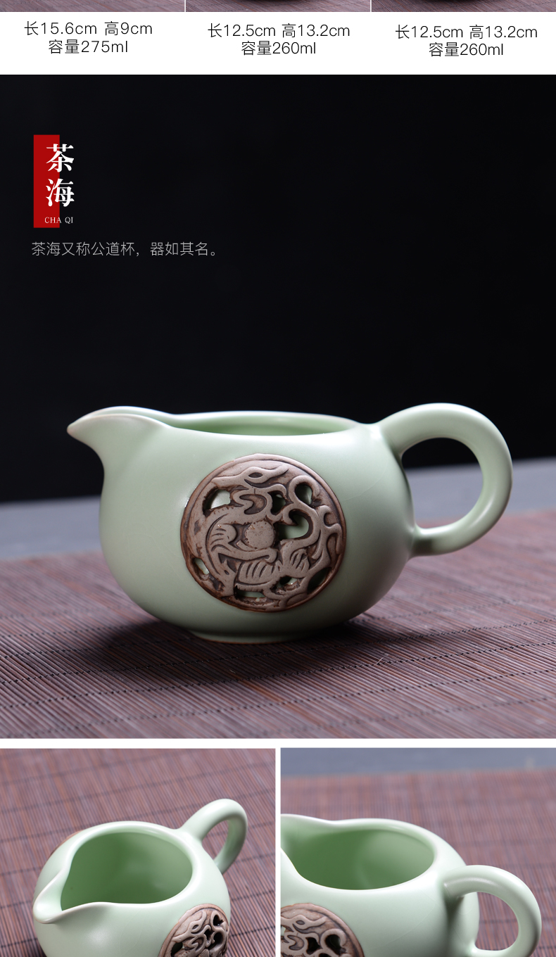 Elder brother up kung fu tea set suits for your up household ceramic lid bowl of office of a complete set of gift cups of tea