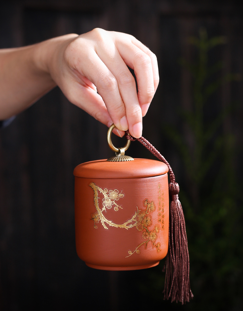 Elder brother up with ceramic tea pot size sealed as cans of household of Chinese style tea pu 'er tea storage tanks box POTS
