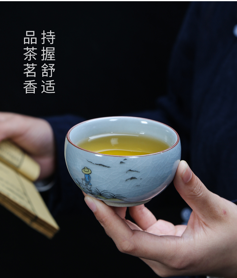 Slicing can raise your up ceramic master cup kung fu tea cups zen large single tea cup, individual cup of female