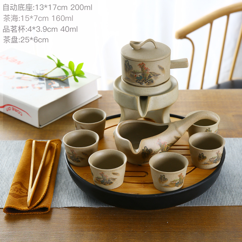 Sifang macro lazy hot tea set automatically suit household purple sand tea; Preventer teapot teacup tea tea accessories