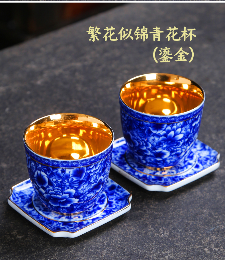 Blue and white porcelain cup sample tea cup large ceramic kung fu tea tea cup single cup beer individual cup masters cup