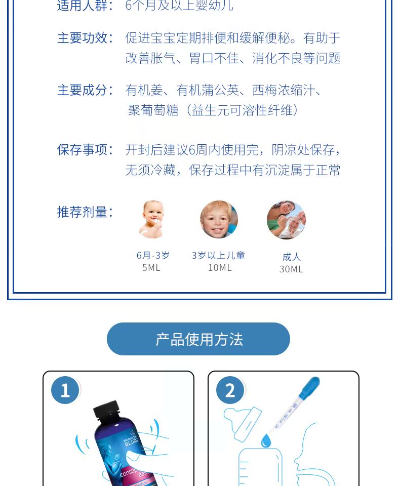 美国 Mommys Bliss 儿童清肠便秘舒缓液 120ml 图6