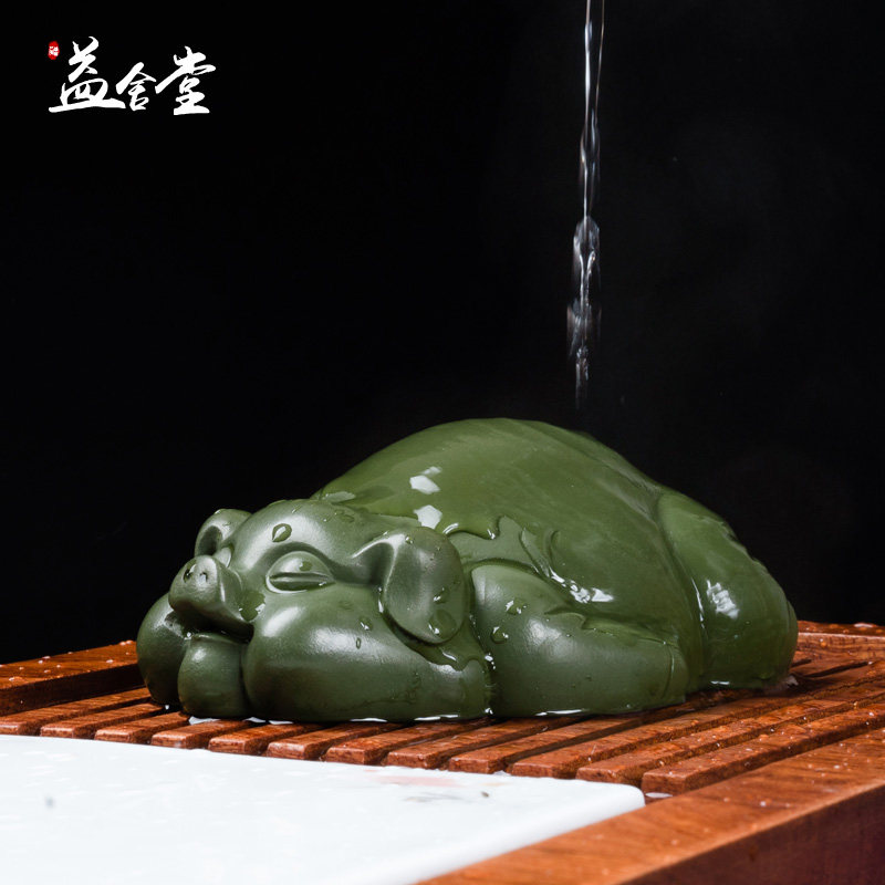 Yixing Full Handmade Raw Mine Green Clay Purple Sand Tea Darling Pendulum boutique Nourishing Ceramic Zodiac Foe Gas Pig Tea Art Tea tea