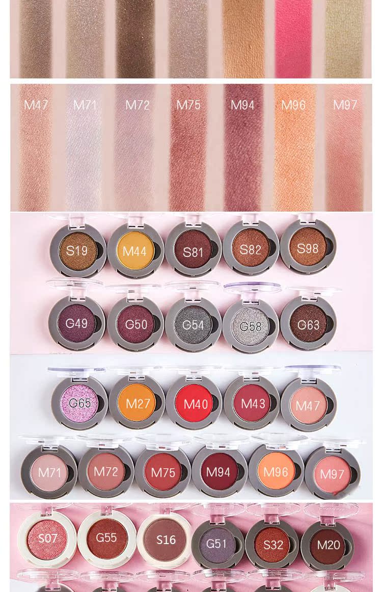 Judydoll Orange Monochrom Eyeshadow S Series Pearlescent Polarized Black Green Blue Purple Pink Silver Brick Red - Bóng mắt phấn mắt estee lauder