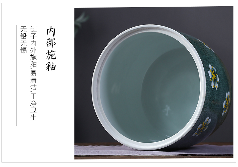 Barrel of jingdezhen ceramics with cover household rice storage box sealing insect - resistant 10/20 jin pickles jar of flour ricer box