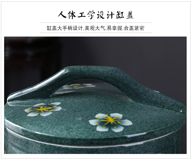 Barrel of jingdezhen ceramics with cover household rice storage box sealing insect - resistant 10/20 jin pickles jar of flour ricer box