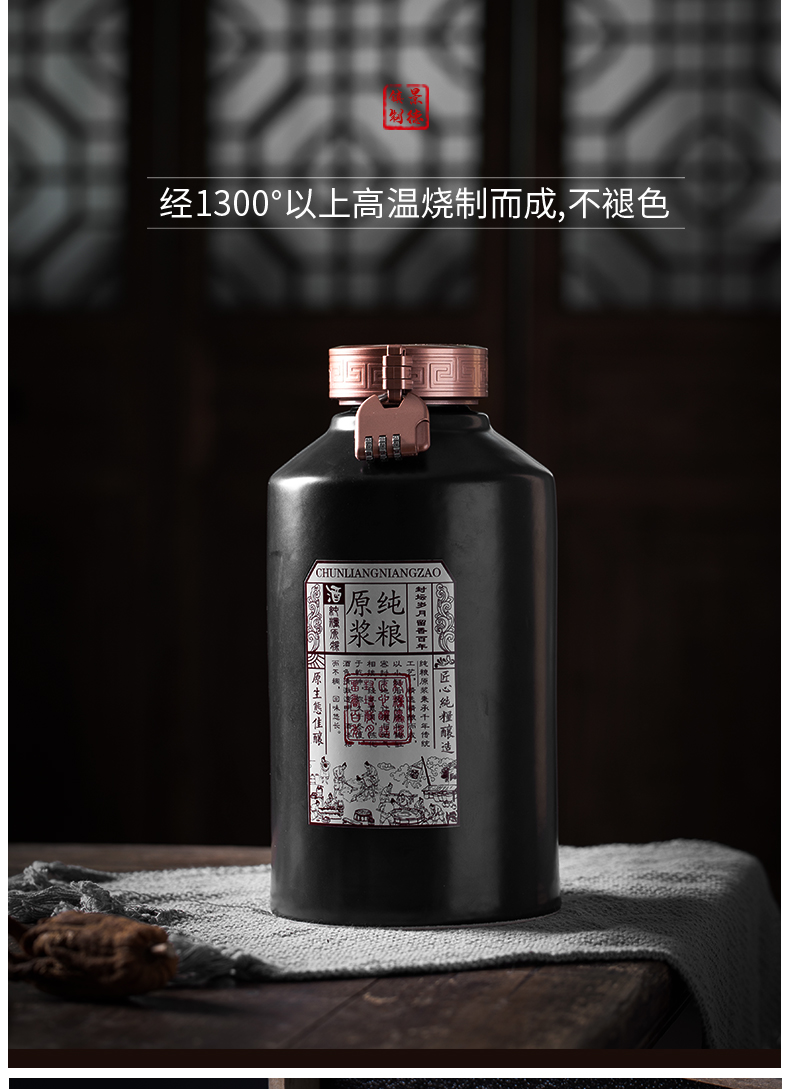 Jingdezhen ceramic 1 catty large household sealed bottles with wine jar 3 kg 5 kg wine liquor bottles