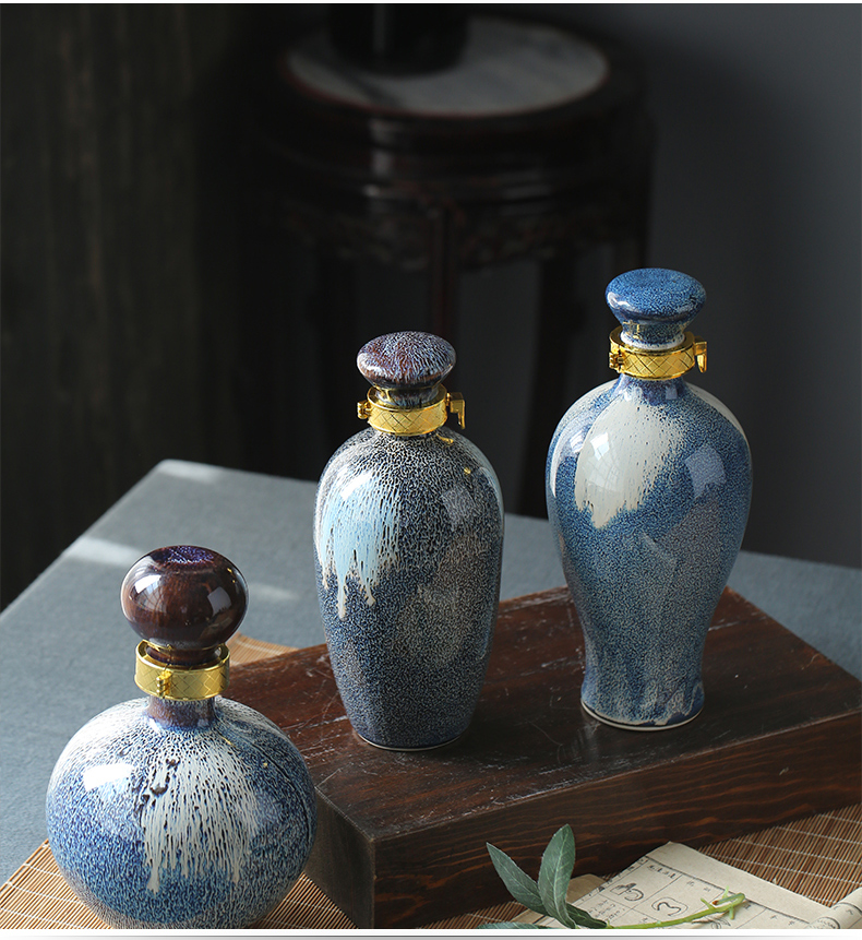 Jingdezhen ceramic blank bottle up household hip it 1 catty small wine bottle wine bottle gourd