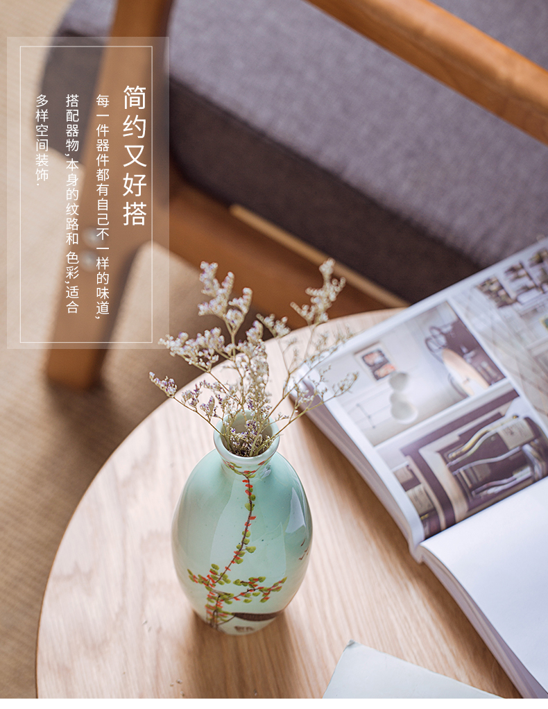 Nordic furnishing articles, jingdezhen ceramic light floret bottle sitting room key-2 luxury creative I and contracted flower, dried flower decorations