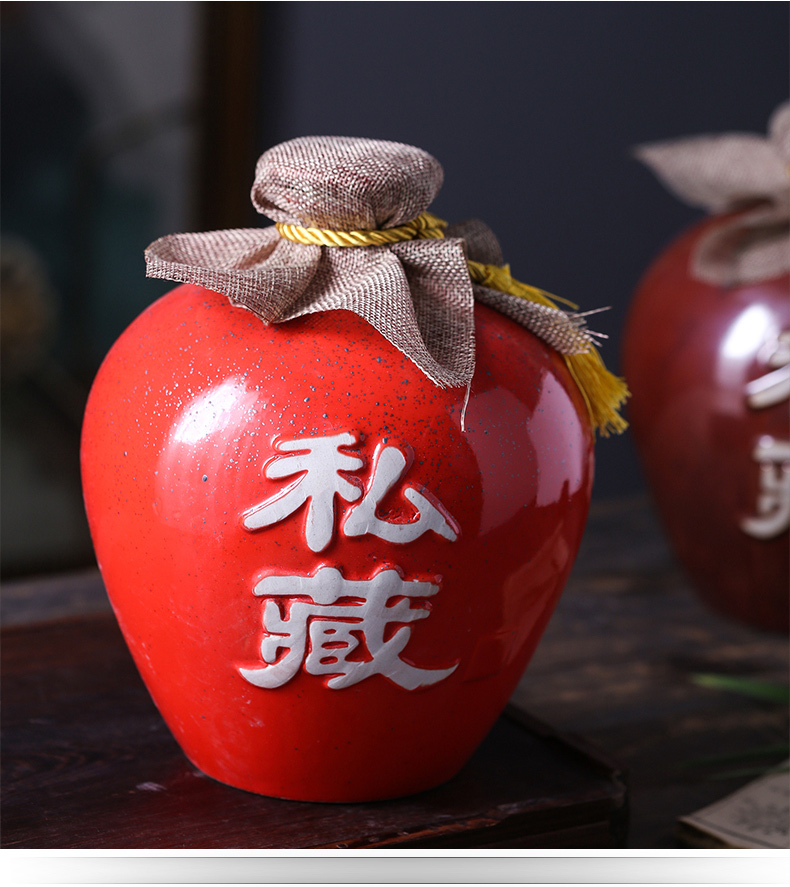 Jingdezhen ceramic bottle 5 jins of an empty bottle pack it mercifully small jugs home hip flask creative wine wine jars