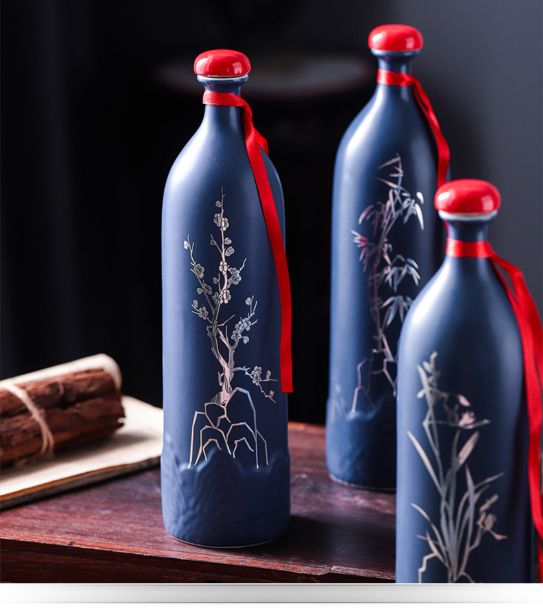 Empty wine bottle 1 catty creative decoration with antique jingdezhen ceramic liquor jar hip home accept customization