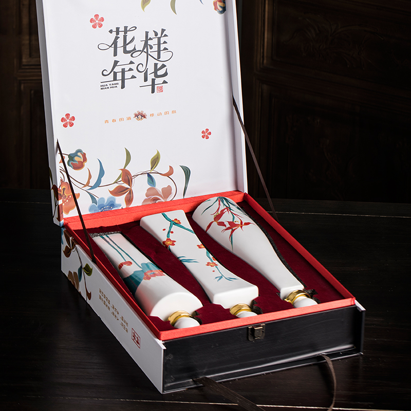 Creative 1 catty bottle wine jar jar sealing ceramic gifts decorative small bottle package box combination