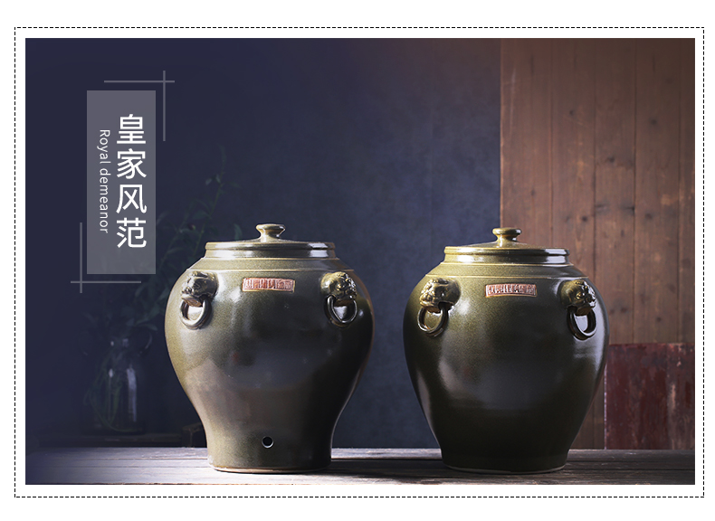 Jingdezhen ceramic jar jar high - grade tank cylinder barrel with leading 50-100 kg terms ceramic wine jars