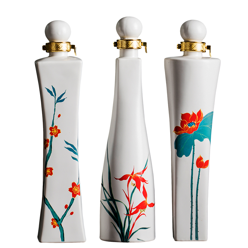 Creative 1 catty bottle wine jar jar sealing ceramic gifts decorative small bottle package box combination