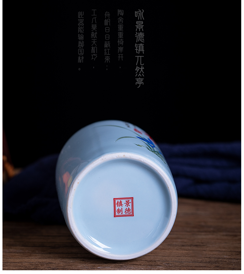 An empty bottle 1 kg pack hip hand grasp jugs home with cover pot seal wine jingdezhen ceramic bottle custom