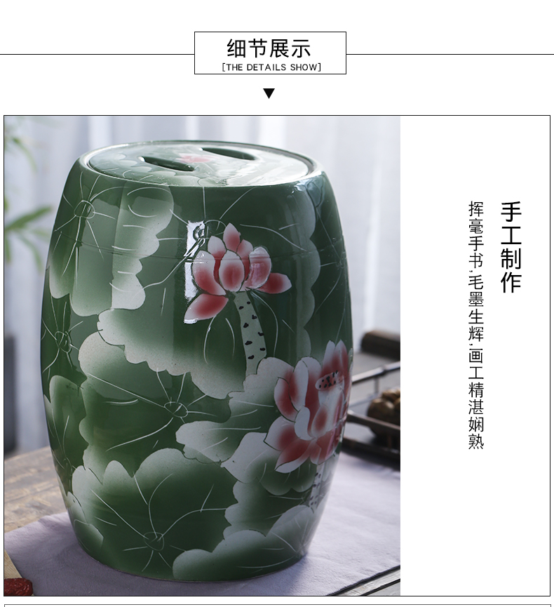 Ceramic barrel ricer box storage tank storage bins insect - resistant 20 jins 30 jins home with cover of jingdezhen Ceramic surface