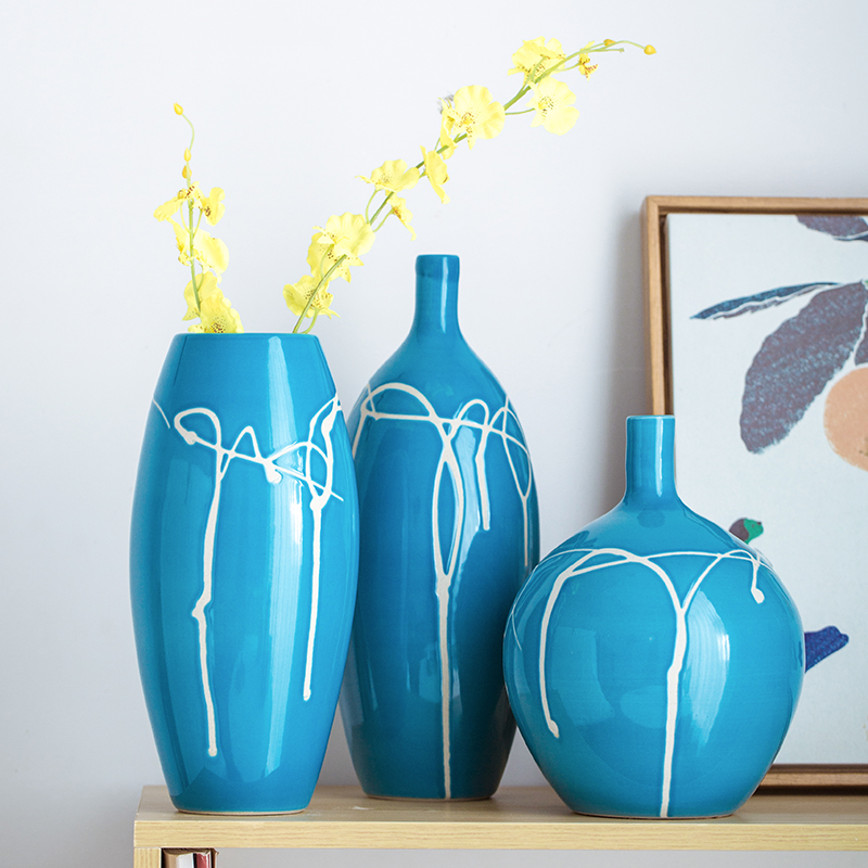 New Chinese style ceramic floret bottle dry flower vases, the sitting room porch flower arranging creative manual furnishing articles home decorations