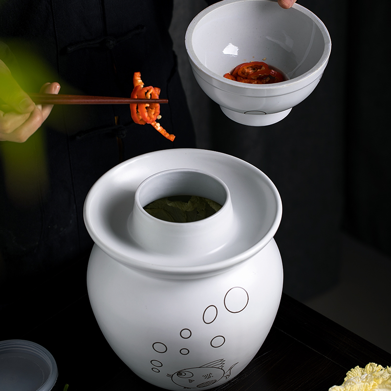 Jingdezhen ceramic pickles altar sichuan pickle jar thickening lead - free seal round family pickles cylinder storage tank
