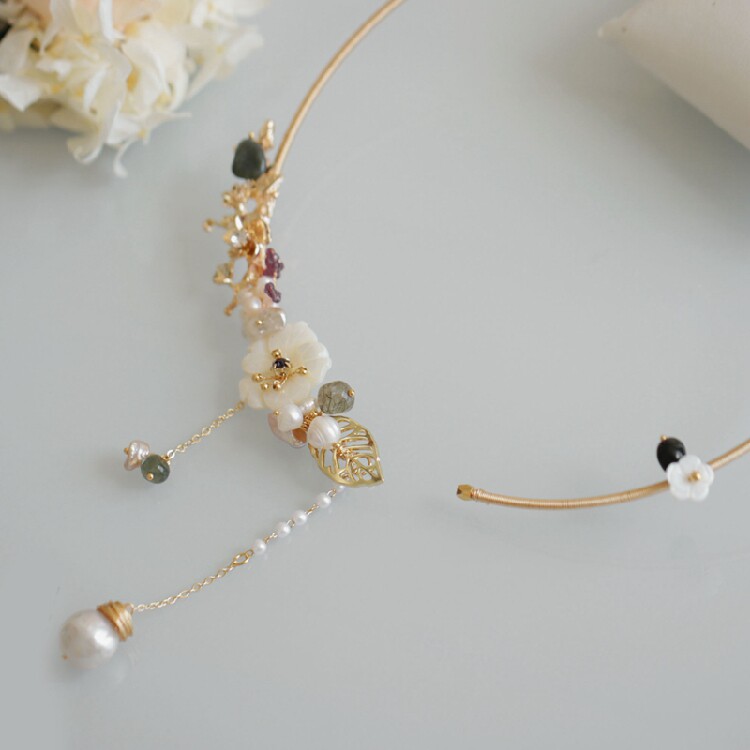 Classical Yingluo collar Tang Fengming Hanfu cheongsam accessories original neck ornaments Antique diy fringed neck ornaments