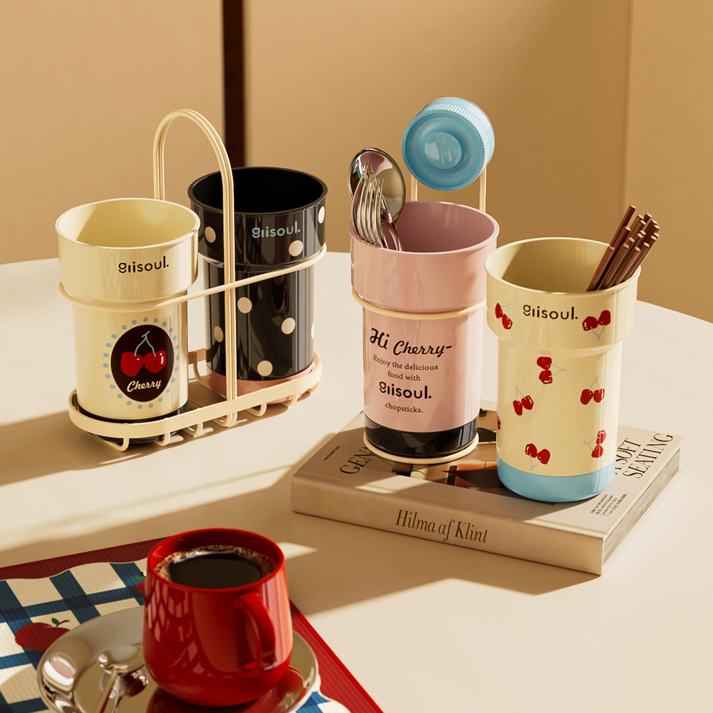 Sheli ins countertop drain chopstick bucket chopstick holder