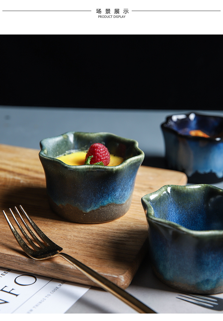 High - temperature ceramic bowls pongsapat lace double peel milk dessert cup pudding dessert to use small baking bake bowl of steamed egg bowl