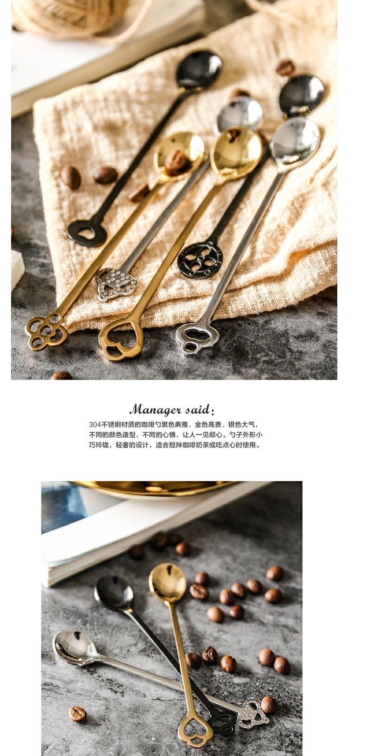 Sheri Simple thép không gỉ cà phê khuấy thìa tráng miệng muỗng kem thìa trẻ em muỗng nhỏ sữa chua súp thìa - Cà phê bình pha cafe mini