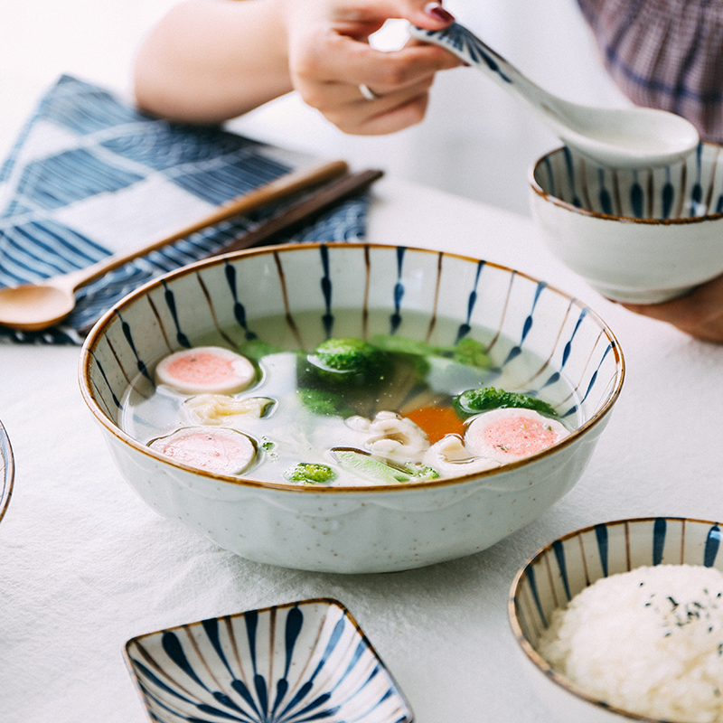 Selley ceramic rainbow such use large pull rainbow such as bowl soup bowl bowl individual household mercifully rainbow such as to use the student 's dormitory to use chopsticks