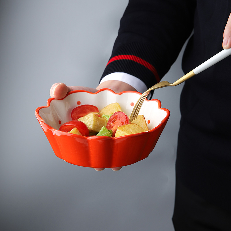 Pongsapat hand - made small pure and fresh and lace Japanese ceramic bowl dessert consisting bowl dessert bowl of fruit salad bowl for the job