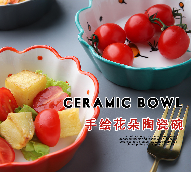 Pongsapat hand - made small pure and fresh and lace Japanese ceramic bowl dessert consisting bowl dessert bowl of fruit salad bowl for the job