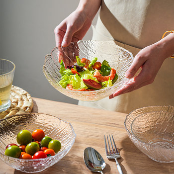 Sheli transparent glass bowl fruit and vegetable salad bowl
