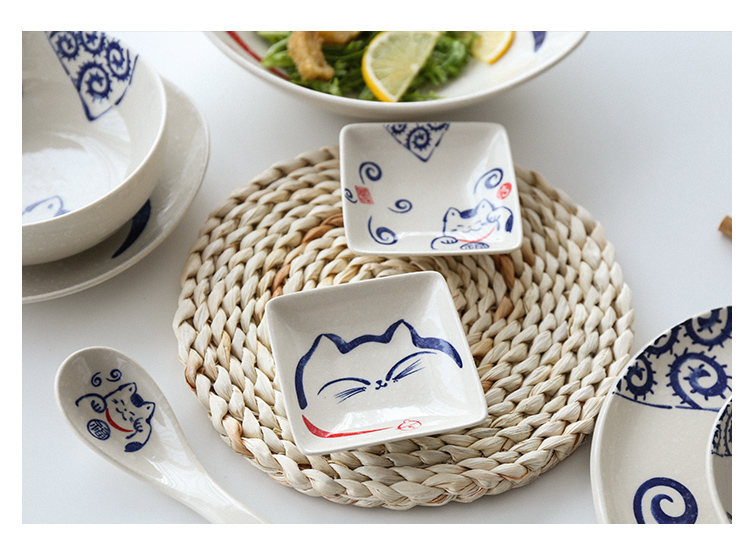 Selley Japanese hand - drawn cartoon express cat ceramic household rice bowls bowl rainbow such as bowl fish dish dishes and utensils