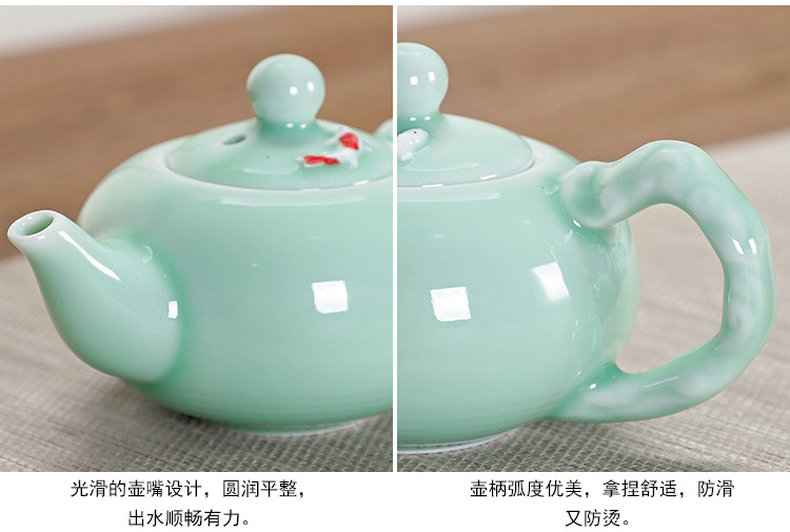 Ceramic up teapot household elder brother up kung fu tea set piece of ice to crack open teapot contracted office tureen tea