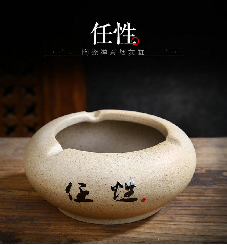 Coarse pottery large ashtray creative move ceramic ashtray Chinese style restoring ancient ways home sitting room wind ashtray furnishing articles