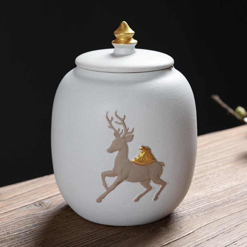 Ya xin company coarse pottery ceramic large black tea caddy fixings puer tea box of small box seal pot lawsuits