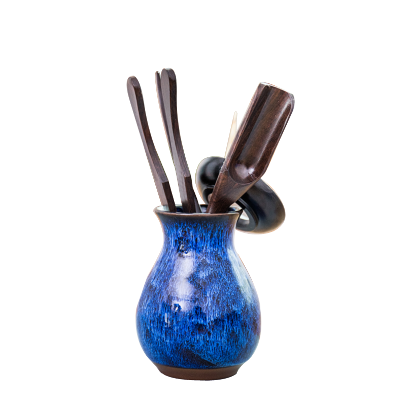 Ya xin $# up ceramic ebony tea six gentleman home tea art combination teaspoons ChaGa ChaZhen accessories
