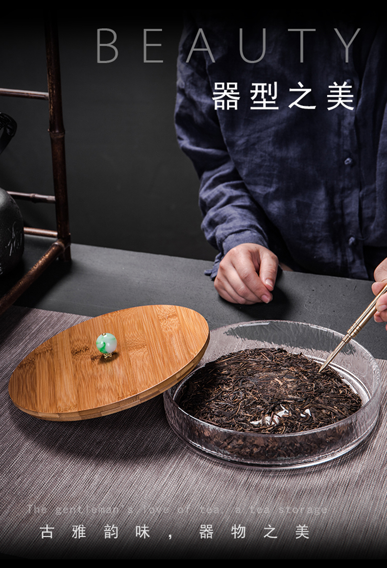 Ya xin company hall glass tea box of multilayer superposition of white tea pu 'er tea cake frame the receive ceramic tea pot