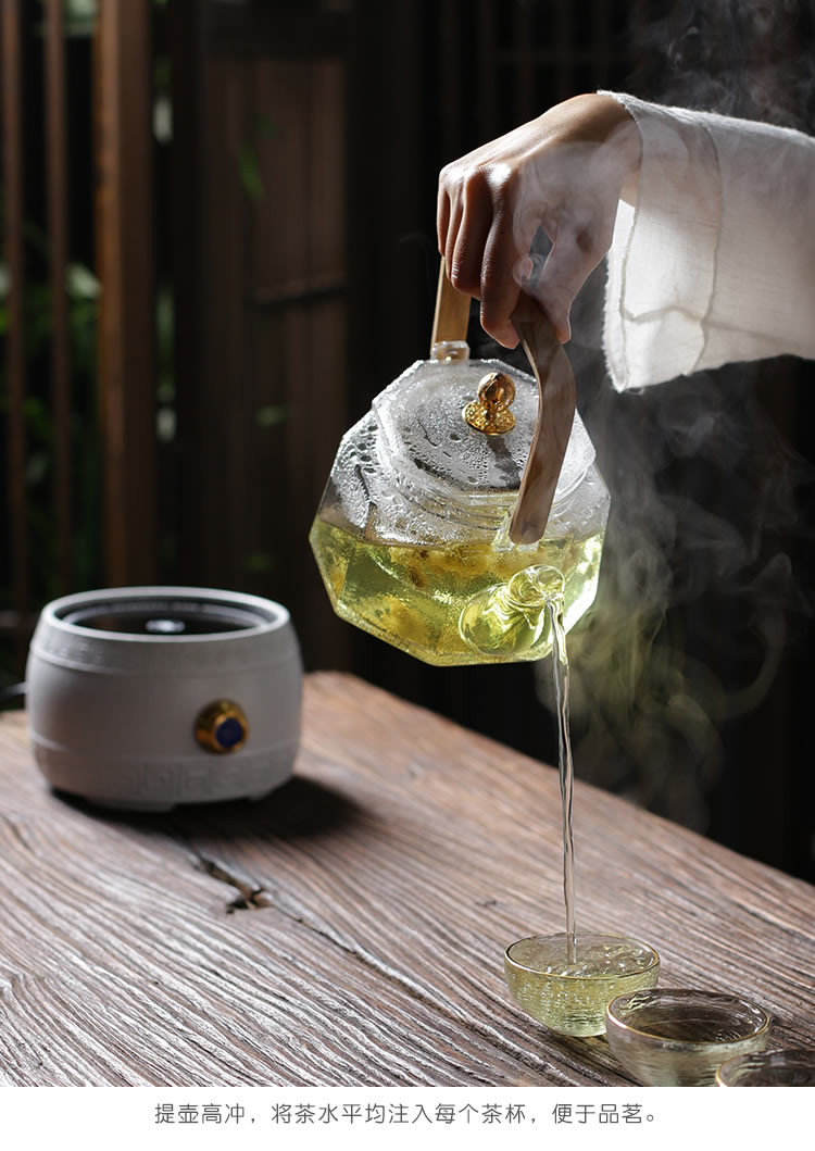 Ya xin black pottery tea ware ceramic cooking kettle boiling pot of household electricity TaoLu heat - resistant glass tea set