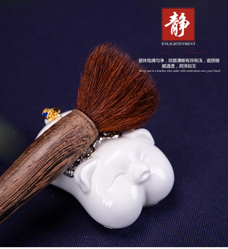 Ya xin company hall high - white tea spoil all hand silver blessing pig zodiac fu tea play gift its furnishing articles